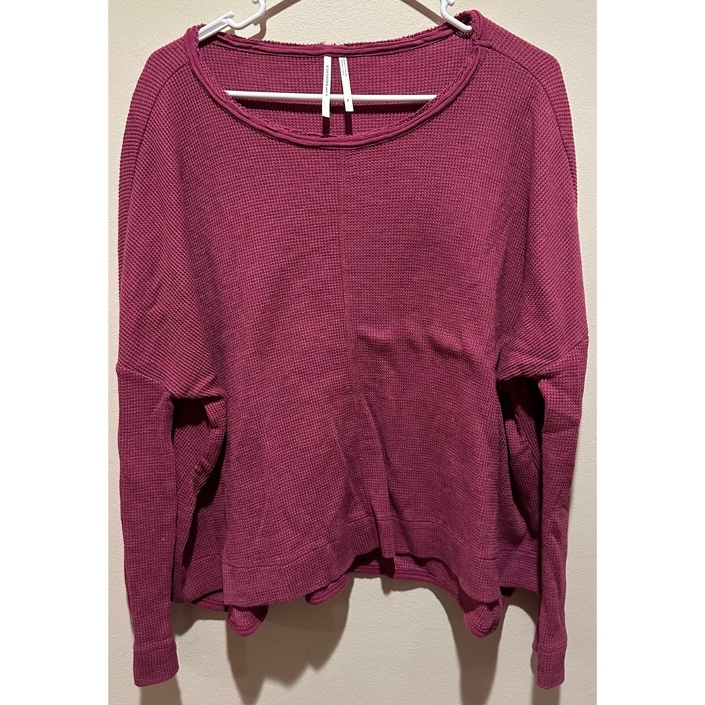 By Anthropology Nori Waffle Knit Long Sleeve Size XS - Fuschia‎ Purple